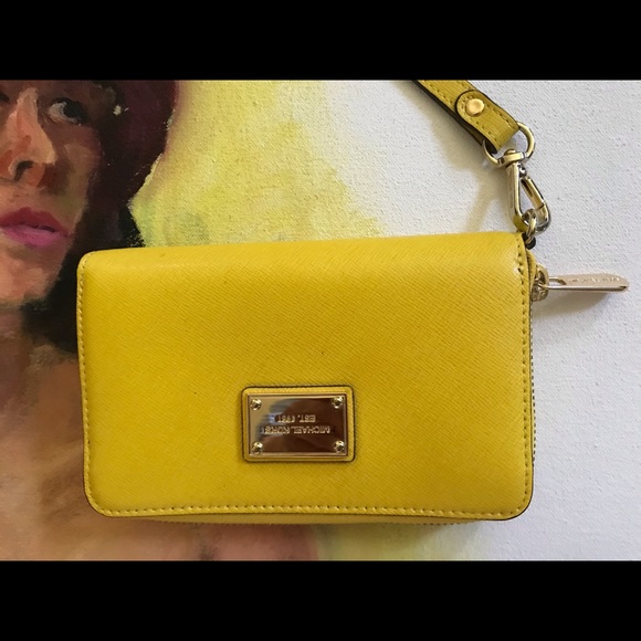 Michael Kors Bags Bright Yellow Michael Kors Wristlet Wallet Poshmark